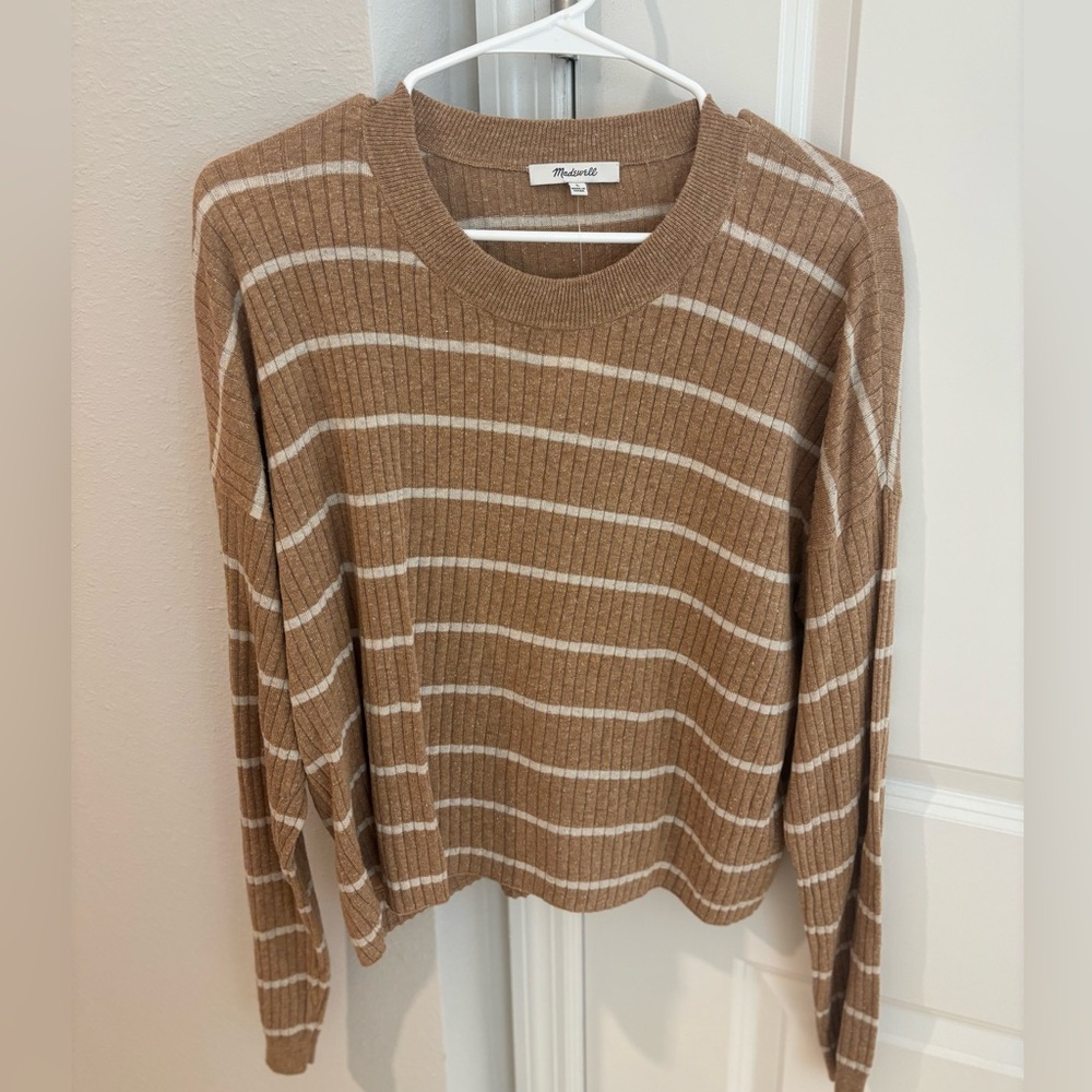 Madewell stripes long sleeve cropped tee